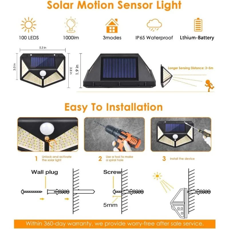 Lampada da Parete Solare per E - Home Security Flood Lights recensione e prezzo